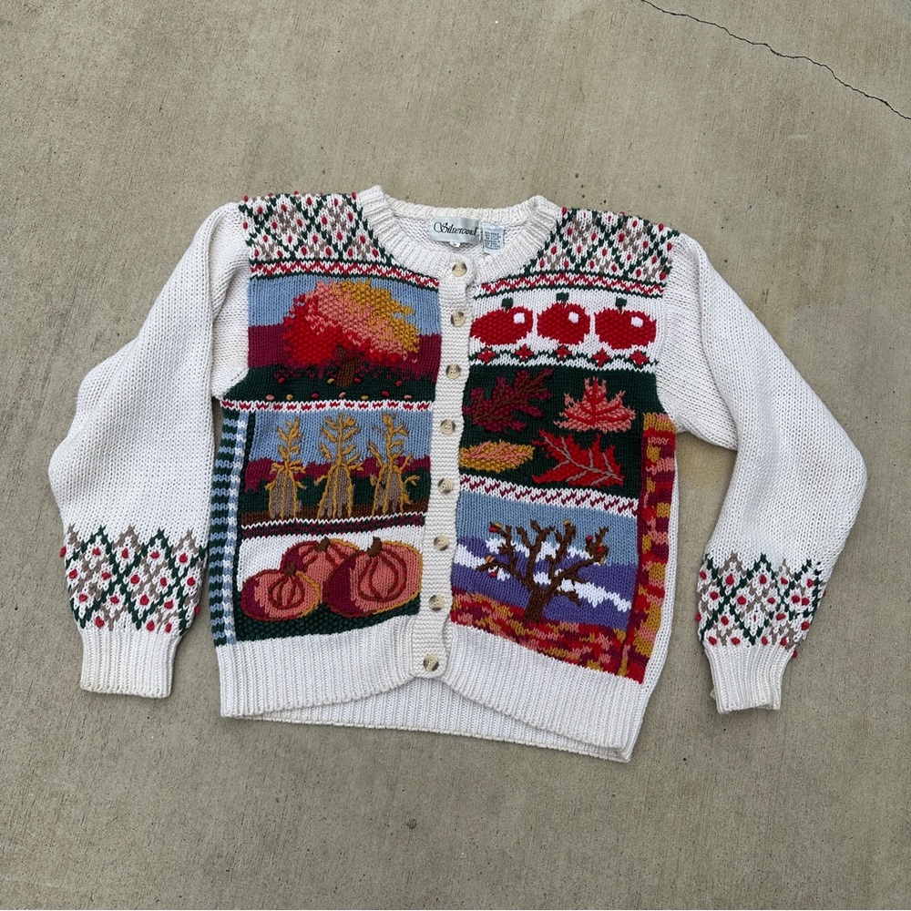 Vintage Fall knit Sweater, Size Small